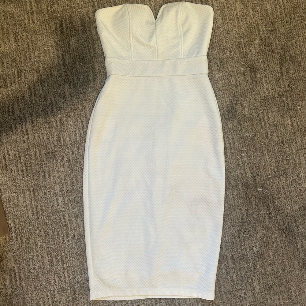 strapples cute sexy white dress